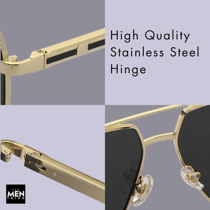 2109 SHADOW LUXE -  Double Bridge Aviator Style - HD Polarised Sunglasses for Men - UV400 Protection, Stainless Steel Frame - THE MEN THING
