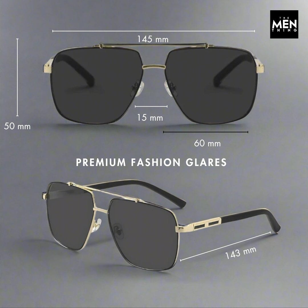 2109 SHADOW LUXE -  Double Bridge Aviator Style - HD Polarised Sunglasses for Men - UV400 Protection, Stainless Steel Frame - THE MEN THING