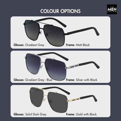 2109 SHADOW LUXE -  Double Bridge Aviator Style - HD Polarised Sunglasses for Men - UV400 Protection, Stainless Steel Frame - THE MEN THING