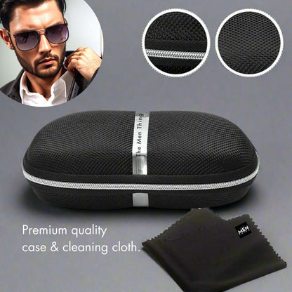 2110 MIDNIGHT EDGE  -  Square Aviator Style - HD Polarised Sunglasses for Men - UV400 Protection, Stainless Steel Frame - THE MEN THING