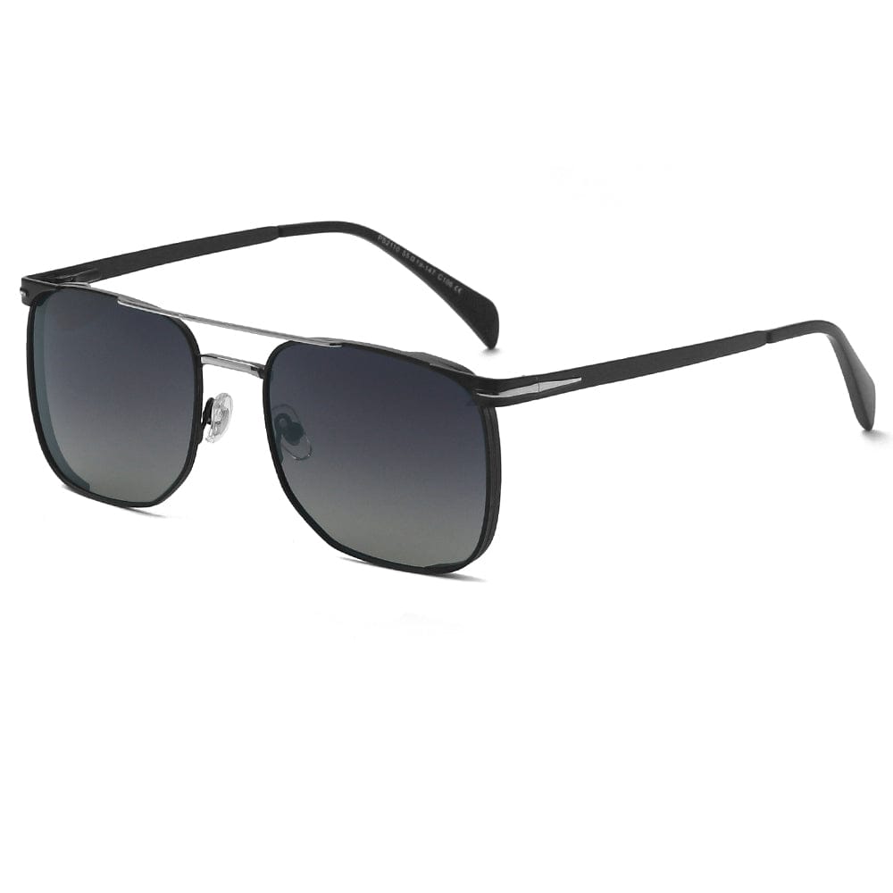 2110 MIDNIGHT EDGE  -  Square Aviator Style - HD Polarised Sunglasses for Men - UV400 Protection, Stainless Steel Frame - THE MEN THING