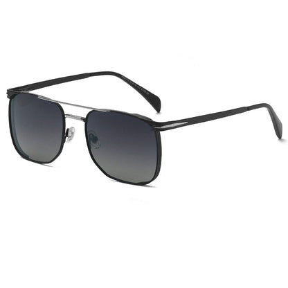 2110 MIDNIGHT EDGE  -  Square Aviator Style - HD Polarised Sunglasses for Men - UV400 Protection, Stainless Steel Frame - THE MEN THING