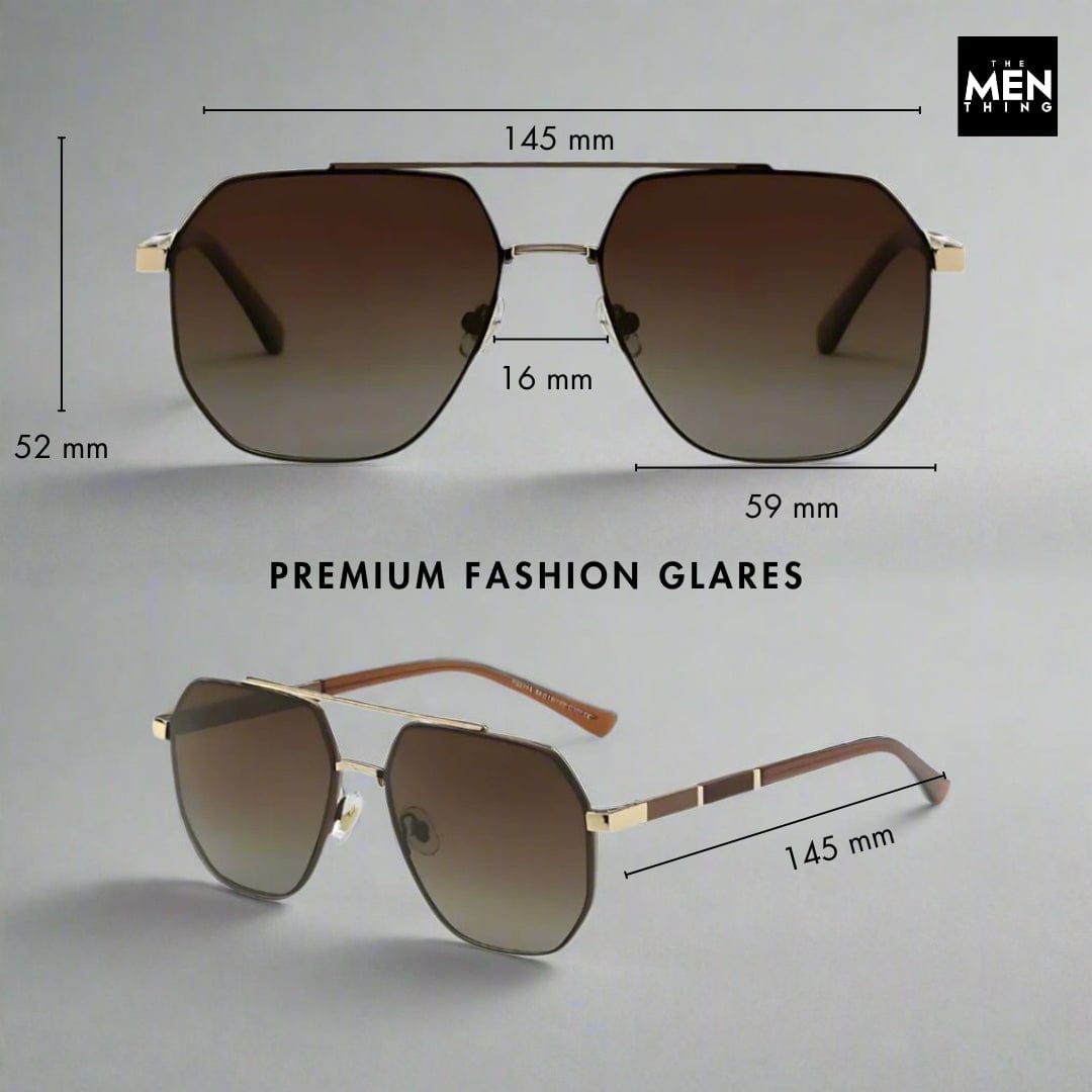 2114 STELLAR ANGLES - Geometric Aviator Style - HD Polarised Sunglasses for Men - UV400 Protection, Stainless Steel Frame — Sunglasses for Men | THE MEN THING