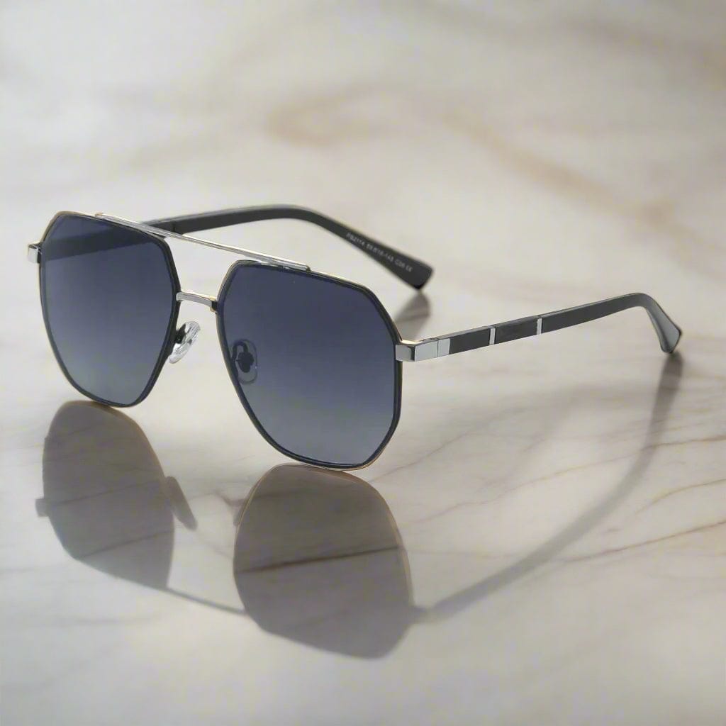 2114 STELLAR ANGLES - Geometric Aviator Style - HD Polarised Sunglasses for Men - UV400 Protection, Stainless Steel Frame — Sunglasses for Men | THE MEN THING