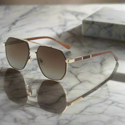 2114 STELLAR ANGLES - Geometric Aviator Style - HD Polarised Sunglasses for Men - UV400 Protection, Stainless Steel Frame — Sunglasses for Men | THE MEN THING