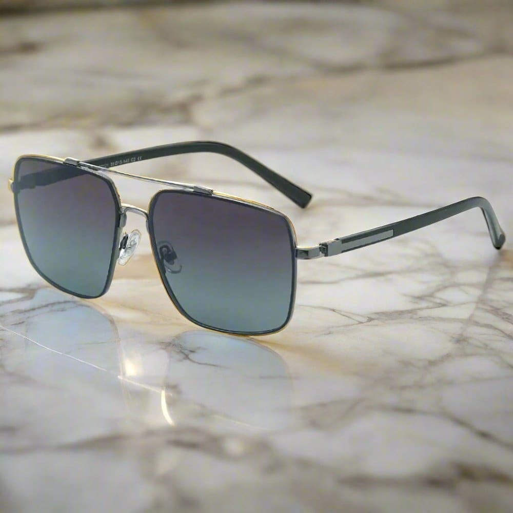 2121 SKYLINE LUXE -  Classic Square Aviator Style - HD Polarised Sunglasses for Men - UV400 Protection, Stainless Steel Frame - THE MEN THING