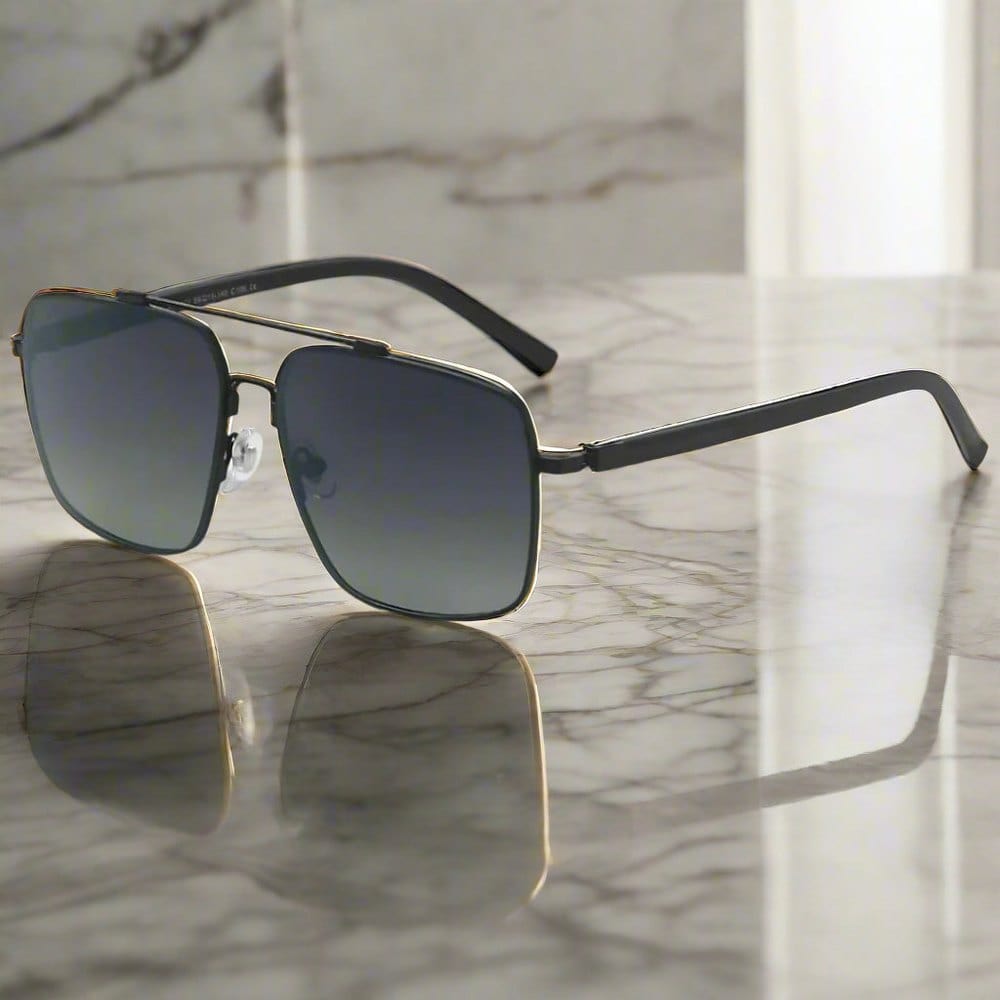 2121 SKYLINE LUXE -  Classic Square Aviator Style - HD Polarised Sunglasses for Men - UV400 Protection, Stainless Steel Frame - THE MEN THING