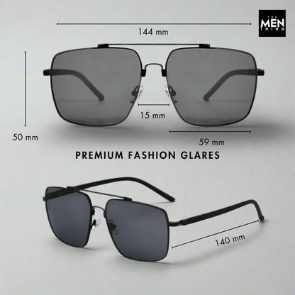 2121 SKYLINE LUXE -  Classic Square Aviator Style - HD Polarised Sunglasses for Men - UV400 Protection, Stainless Steel Frame - THE MEN THING