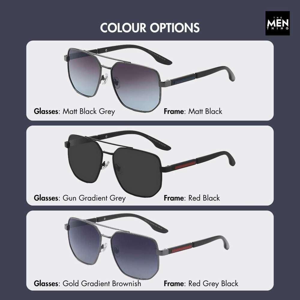2125 - PRISM NOIR - HD Polarised Sunglasses for Men - UV400 Protection, Stainless Steel Frame - Gun Gradient Blue Grey - THE MEN THING