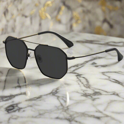 2131 - COSMIC FADE - HD Polarised Sunglasses for Men - UV400 Protection, Stainless Steel Frame - Black Grey - THE MEN THING