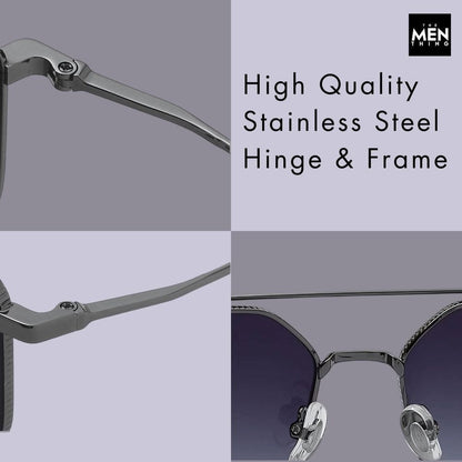 2131 - COSMIC FADE - HD Polarised Sunglasses for Men - UV400 Protection, Stainless Steel Frame - Gun Gradient Grey - THE MEN THING