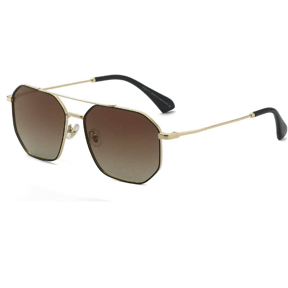 2131 - COSMIC FADE - HD Polarised Sunglasses for Men - UV400 Protection, Stainless Steel Frame - Gold Gradient Brownish - THE MEN THING