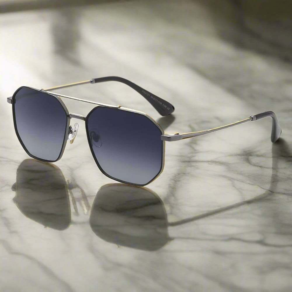 2131 - COSMIC FADE - HD Polarised Sunglasses for Men - UV400 Protection, Stainless Steel Frame - Gun Gradient Grey - THE MEN THING