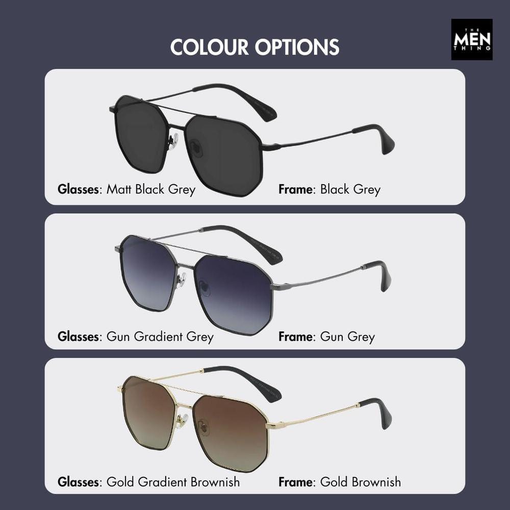 2131 - COSMIC FADE - HD Polarised Sunglasses for Men - UV400 Protection, Stainless Steel Frame - Black Grey - THE MEN THING