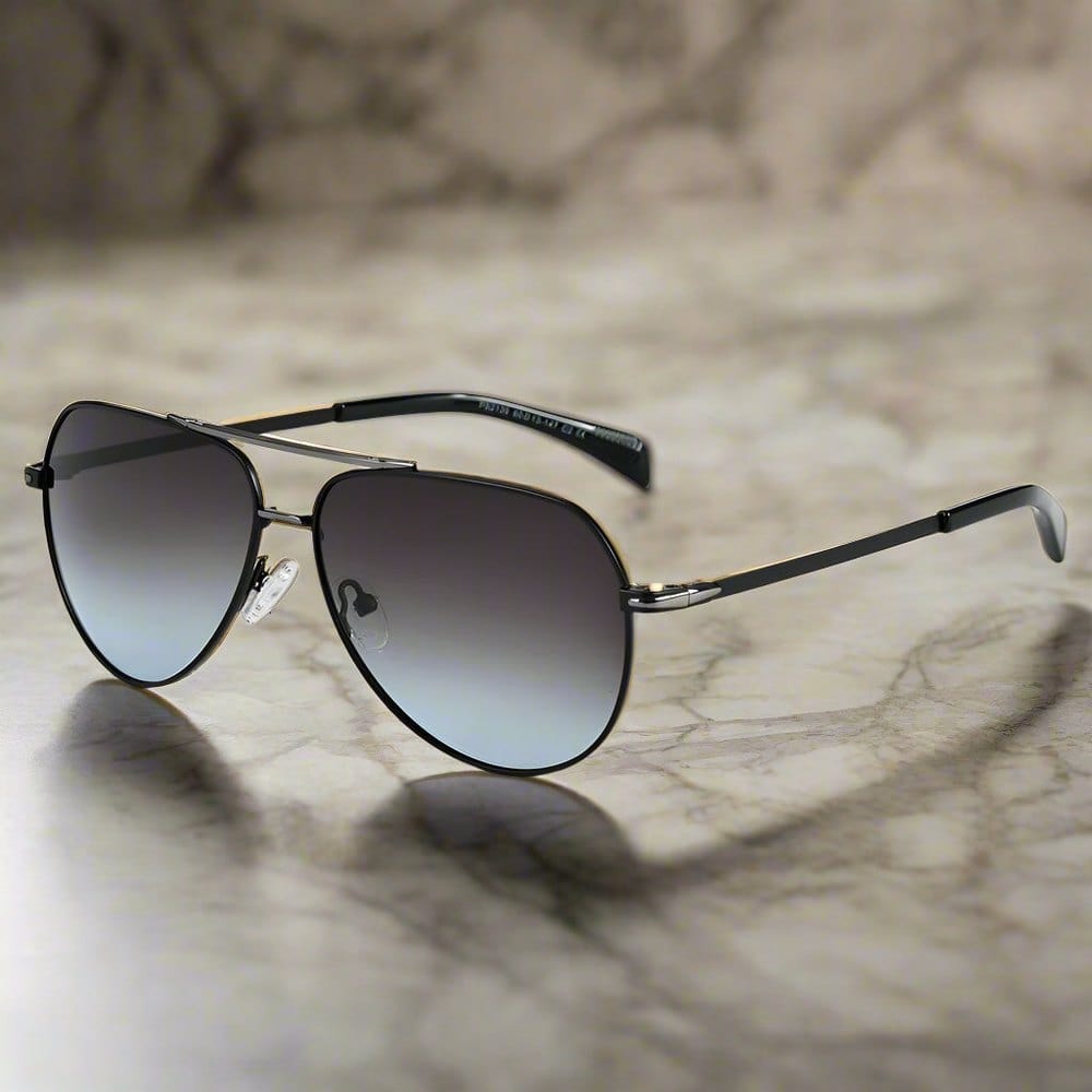 2139 - AERO SHADOW - HD Polarised Sunglasses for Men - UV400 Protection, Stainless Steel Frame - Gradual Blue Grey - THE MEN THING