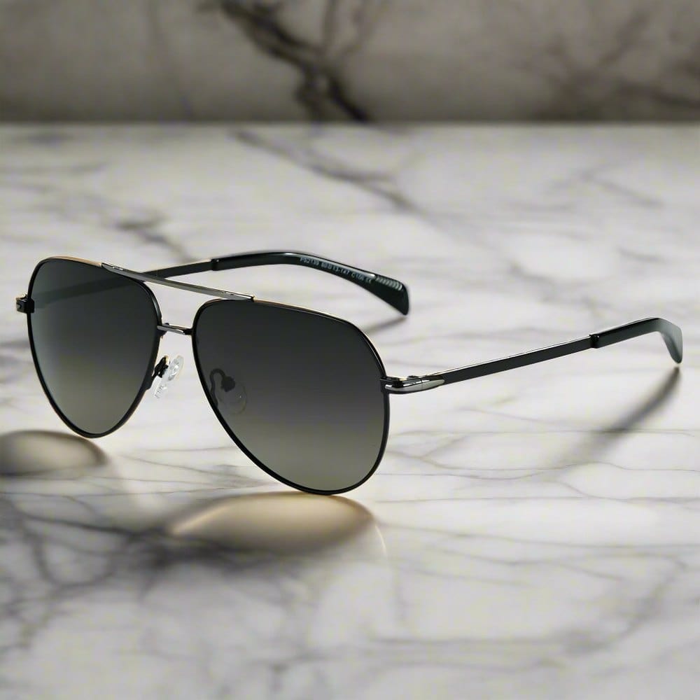 2139 - AERO SHADOW - HD Polarised Sunglasses for Men - UV400 Protection, Stainless Steel Frame - Gradual Grey Green - THE MEN THING