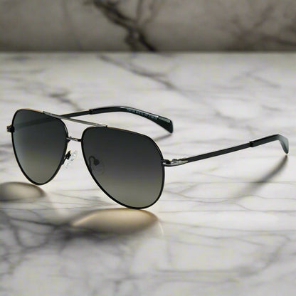 2139 - AERO SHADOW - HD Polarised Sunglasses for Men - UV400 Protection, Stainless Steel Frame - Gradual Grey Green - THE MEN THING