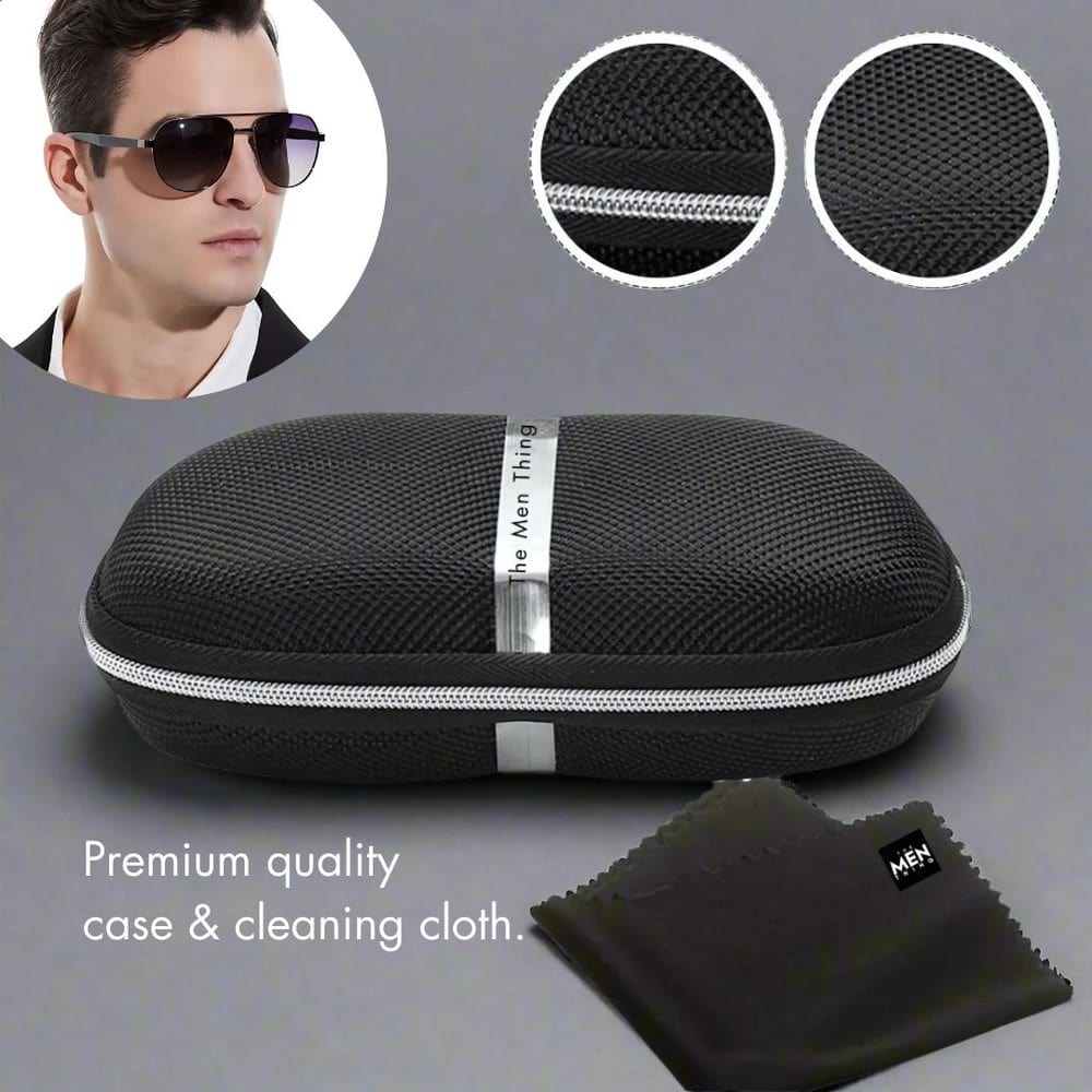 2148 - EBON OCTAGON - HD Polarised Sunglasses for Men - UV400 Protection, Stainless Steel Frame - Gradual Blue Grey - THE MEN THING