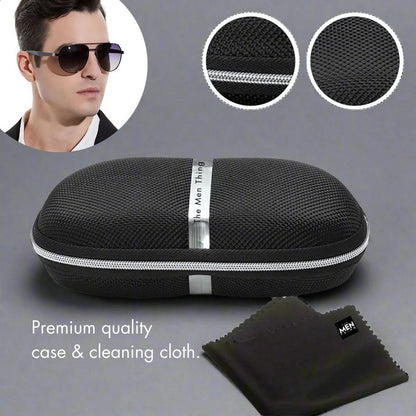 2148 - EBON OCTAGON - HD Polarised Sunglasses for Men - UV400 Protection, Stainless Steel Frame - Gradual Blue Grey - THE MEN THING
