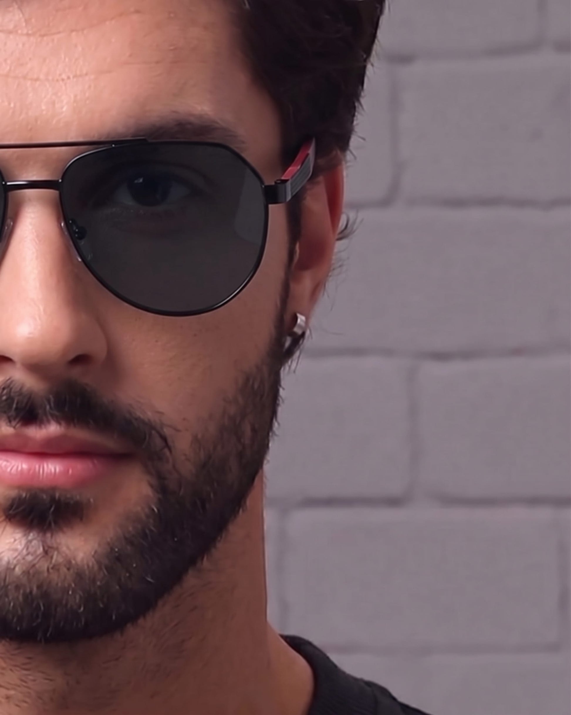 2148 - EBON OCTAGON - HD Polarised Sunglasses for Men - UV400 Protection, Stainless Steel Frame - Matt Black Grey - THE MEN THING