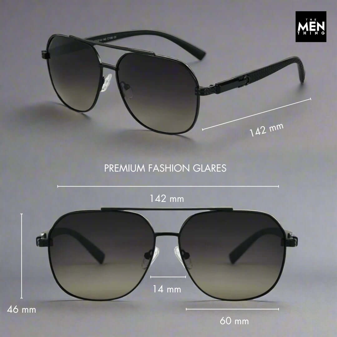 2150 TITAN EDGE -  Aviator Style - HD Polarised Sunglasses for Men - UV400 Protection, Stainless Steel Frame - THE MEN THING