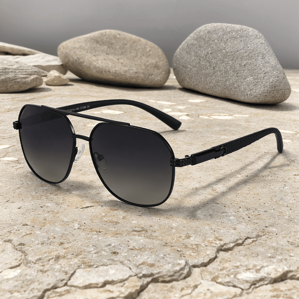 2150 TITAN EDGE -  Aviator Style - HD Polarised Sunglasses for Men - UV400 Protection, Stainless Steel Frame - THE MEN THING