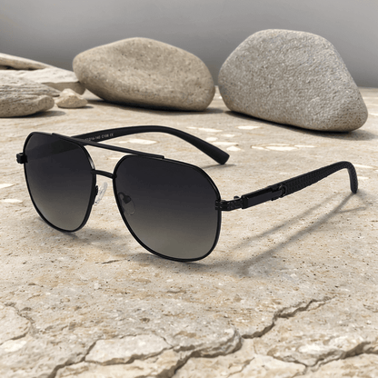 2150 TITAN EDGE -  Aviator Style - HD Polarised Sunglasses for Men - UV400 Protection, Stainless Steel Frame - THE MEN THING