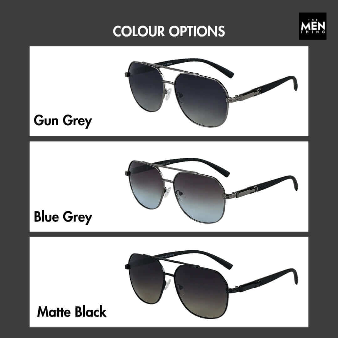 2150 TITAN EDGE -  Aviator Style - HD Polarised Sunglasses for Men - UV400 Protection, Stainless Steel Frame - THE MEN THING