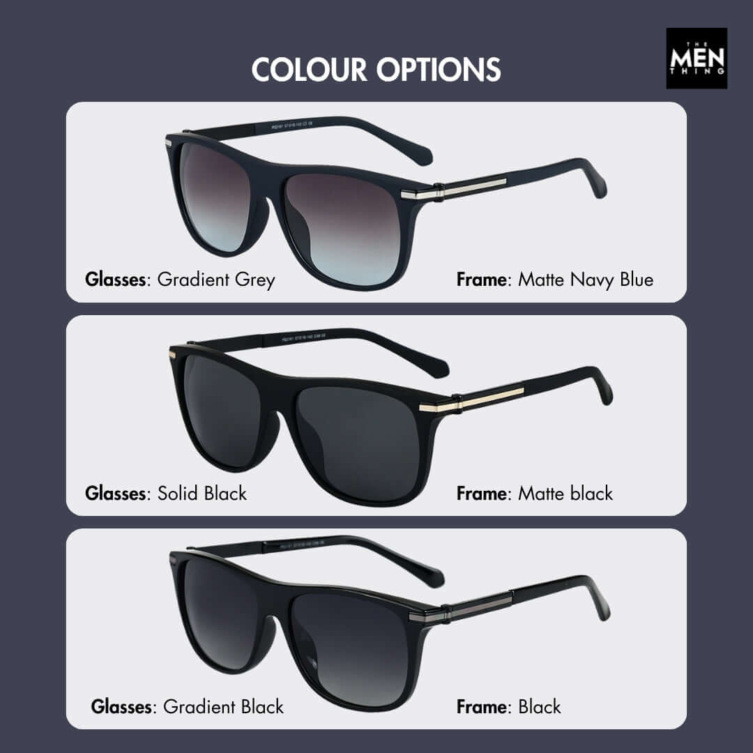 2161 METRO CLASSIC -  Wayfarer Style - HD Polarised Sunglasses for Men - UV400 Protection, Stainless Steel Frame - THE MEN THING