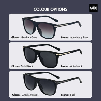 2161 METRO CLASSIC -  Wayfarer Style - HD Polarised Sunglasses for Men - UV400 Protection, Stainless Steel Frame - THE MEN THING