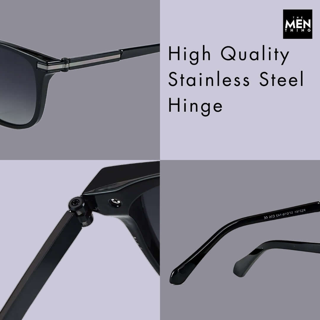 2161 METRO CLASSIC -  Wayfarer Style - HD Polarised Sunglasses for Men - UV400 Protection, Stainless Steel Frame - THE MEN THING