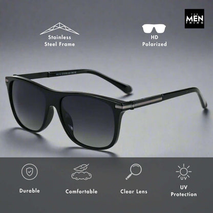 2161 METRO CLASSIC -  Wayfarer Style - HD Polarised Sunglasses for Men - UV400 Protection, Stainless Steel Frame - THE MEN THING
