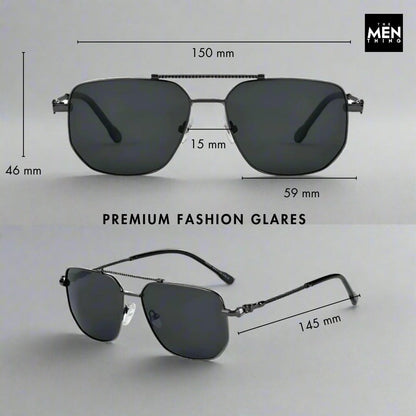 2163 ELITE VISION -  Navigator Style - HD Polarised Sunglasses for Men - UV400 Protection, Stainless Steel Frame - THE MEN THING