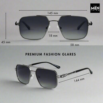 2164 HERITAGE - Square Aviator  Style - HD Polarised Sunglasses for Men - UV400 Protection, Stainless Steel Frame - THE MEN THING