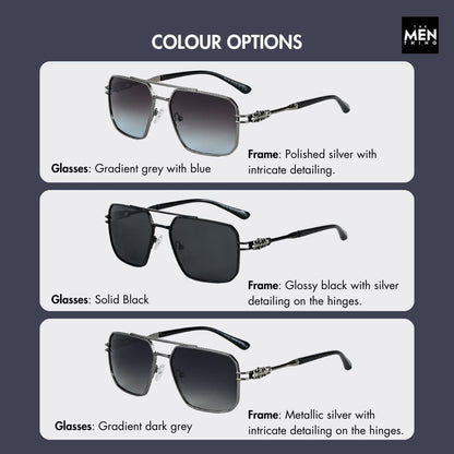 2164 HERITAGE - Square Aviator  Style - HD Polarised Sunglasses for Men - UV400 Protection, Stainless Steel Frame - THE MEN THING