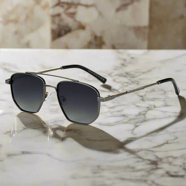 2165 - RAVEN VISION - HD Polarised Sunglasses for Men - UV400 Protection, Stainless Steel Frame - Gradient  Grey