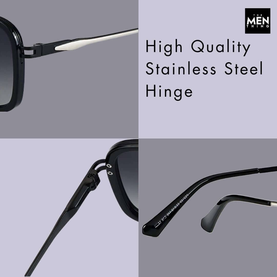 2169 URBAN ECLIPSE -  Oversized Square - HD Polarised Sunglasses for Men - UV400 Protection, Stainless Steel Frame - THE MEN THING