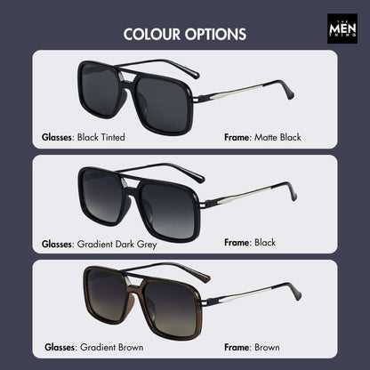 2169 URBAN ECLIPSE -  Oversized Square - HD Polarised Sunglasses for Men - UV400 Protection, Stainless Steel Frame - THE MEN THING