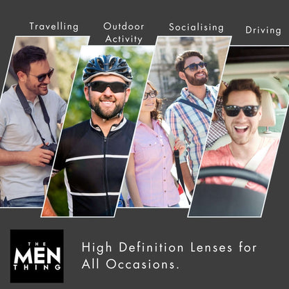 2172 HEX EDGE -  Geomatric Style - HD Polarised Sunglasses for Men - UV400 Protection, Stainless Steel Frame - THE MEN THING