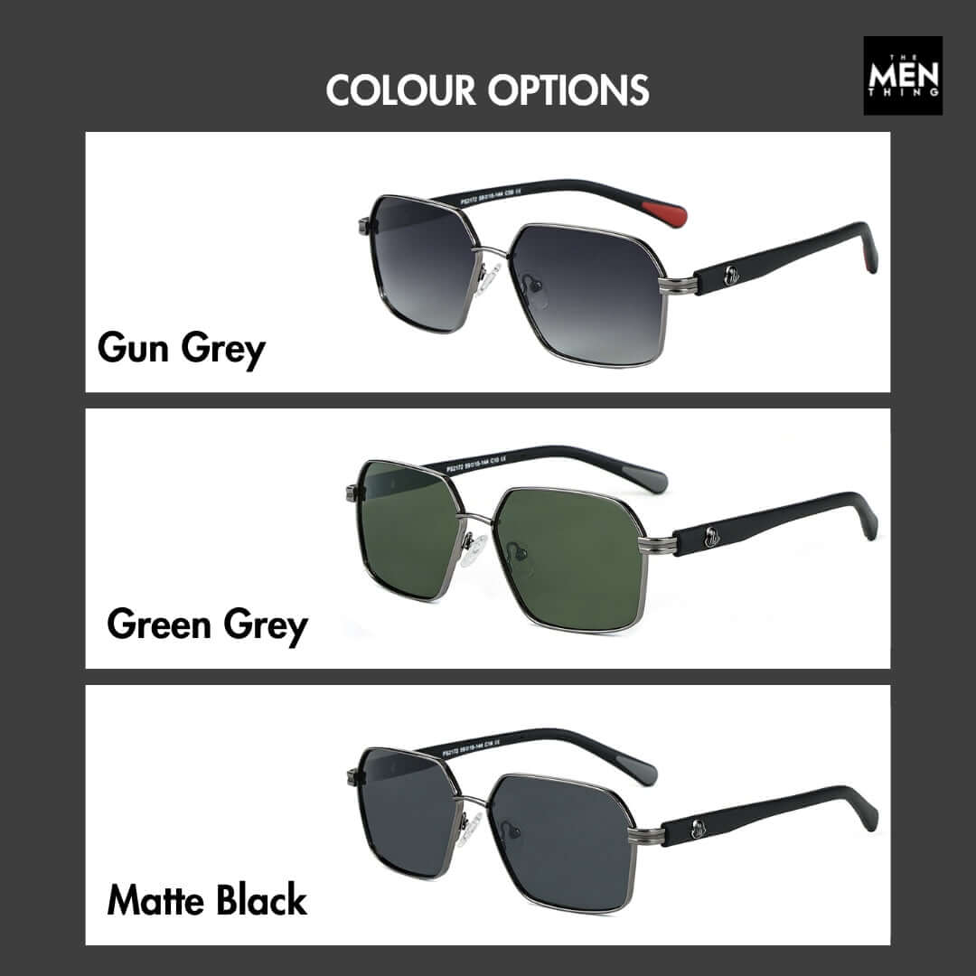 2172 HEX EDGE -  Geomatric Style - HD Polarised Sunglasses for Men - UV400 Protection, Stainless Steel Frame - THE MEN THING