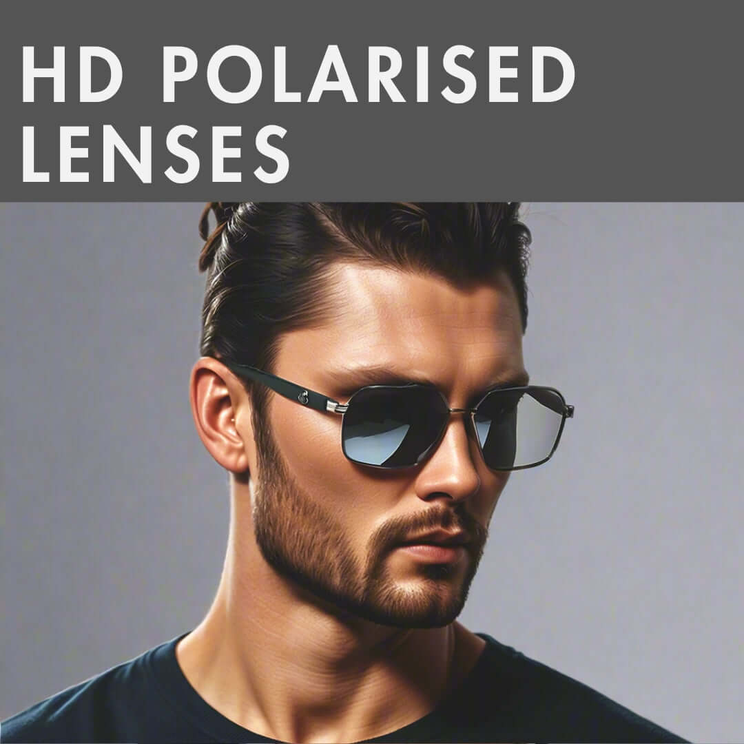 2172 HEX EDGE -  Geomatric Style - HD Polarised Sunglasses for Men - UV400 Protection, Stainless Steel Frame - THE MEN THING