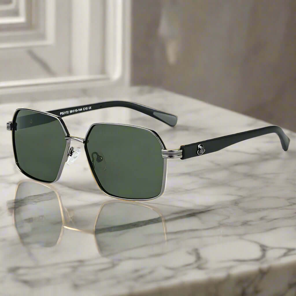 2172 HEX EDGE -  Geomatric Style - HD Polarised Sunglasses for Men - UV400 Protection, Stainless Steel Frame - THE MEN THING