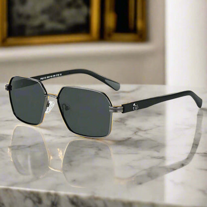2172 HEX EDGE -  Geomatric Style - HD Polarised Sunglasses for Men - UV400 Protection, Stainless Steel Frame - THE MEN THING