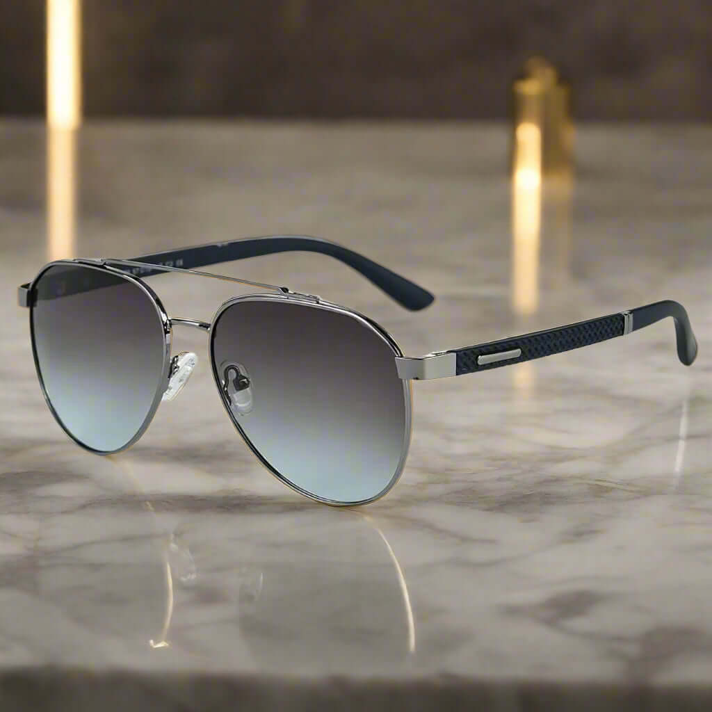 2173 STEALTH PILOT  -  Aviator Style - HD Polarised Sunglasses for Men - UV400 Protection, Stainless Steel Frame - THE MEN THING