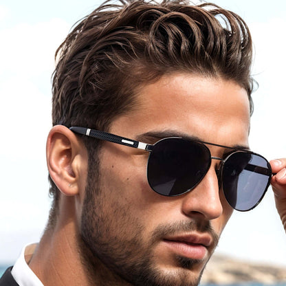 2173 STEALTH PILOT  -  Aviator Style - HD Polarised Sunglasses for Men - UV400 Protection, Stainless Steel Frame - THE MEN THING
