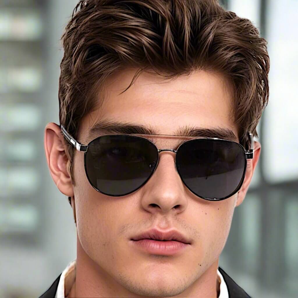 2173 STEALTH PILOT  -  Aviator Style - HD Polarised Sunglasses for Men - UV400 Protection, Stainless Steel Frame - THE MEN THING