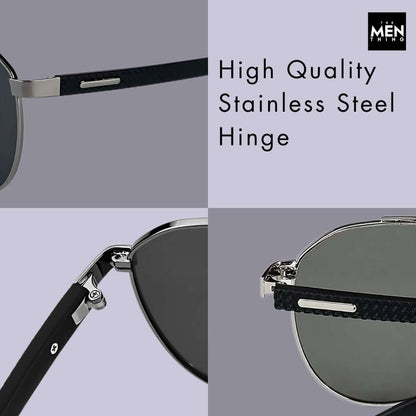 2173 STEALTH PILOT  -  Aviator Style - HD Polarised Sunglasses for Men - UV400 Protection, Stainless Steel Frame - THE MEN THING