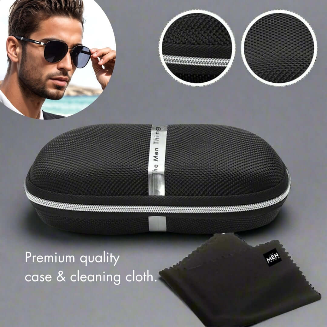 2173 STEALTH PILOT  -  Aviator Style - HD Polarised Sunglasses for Men - UV400 Protection, Stainless Steel Frame - THE MEN THING