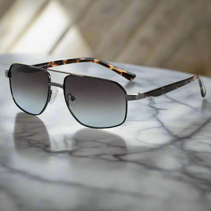 2174 ECLIPSE EDGE -   Square Aviator Style - HD Polarised Sunglasses for Men - UV400 Protection, Stainless Steel Frame - THE MEN THING