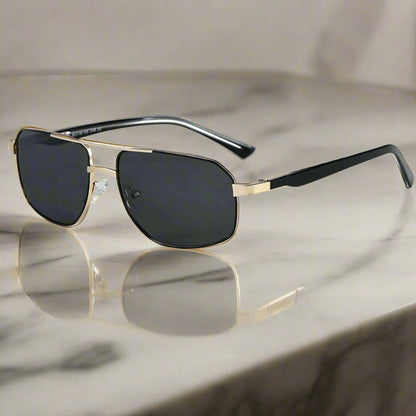 2174 ECLIPSE EDGE -   Square Aviator Style - HD Polarised Sunglasses for Men - UV400 Protection, Stainless Steel Frame - THE MEN THING